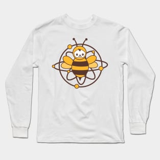 happy smile atomic bee funny character Long Sleeve T-Shirt